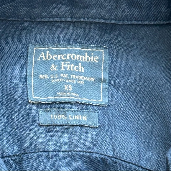 Abercrombie & Fitch Linen Long Sleeve Button Down Shirt - Picture 2 of 6